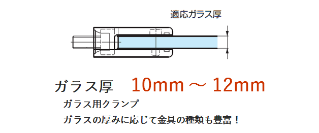 クランプ,ガラス固定金具