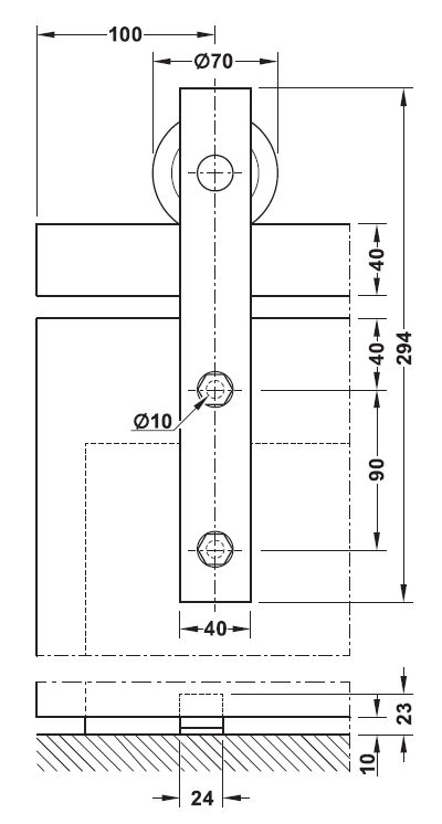 木製引戸金具図,スライド,スライド金具図,加工寸法図